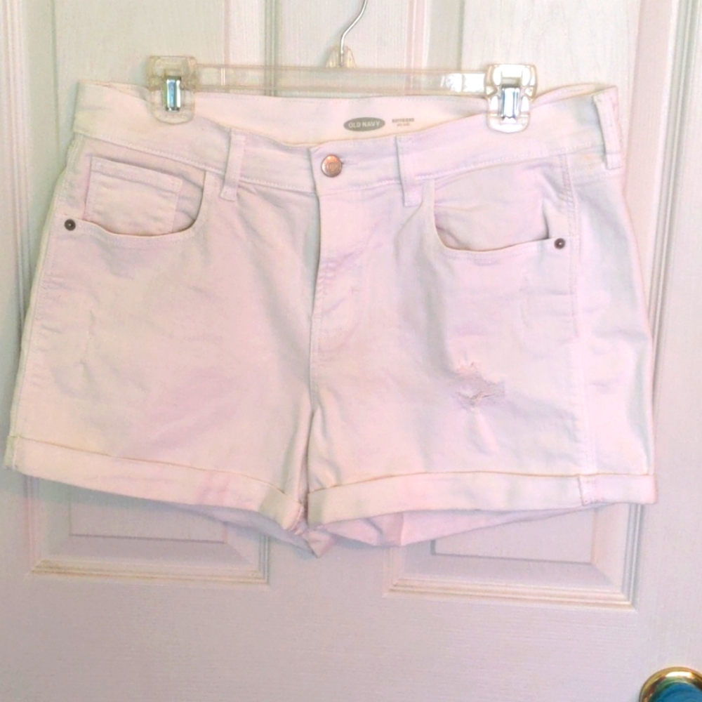 Boyfriend jean shorts white size 12